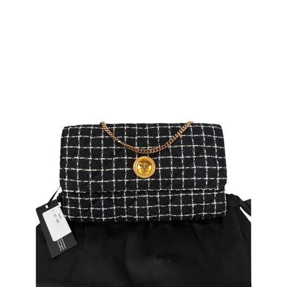 Versace Medusa Black and White Checkered Women's Bag NWT - Picture 1 of 9